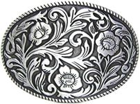 MASOP VOGU Antique Engraved Flower Solid Metal Belt Buckle Men Women Western Cowboy