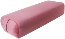 Vaveren Yoga Bolster Pillow Yoga Pillow Professional Rectangular Meditation Cushion Yoga Auxiliary Pillow for Support Yoga Practice, Pink