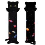 MUFEIRUO Long Cat Plush Pillow, 110 cm Long Cat Body Pillow,Cute Long Cat Stuffed Animals, Black Cat Plush Long Space Cat Pillow Stuffed Cat Toys for Kids Birthday