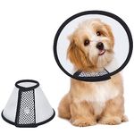 Vivifying Dog Cones for Small Dogs, Adjustable Dog Cone Small Size Dog, Lightweight Plastic Elizabethan Collar for Small Dogs to Stop Licking Wounds After Surgery (Black)