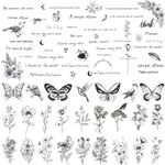 JoyfulGlam Realistic Temporary Tattoos For Women - 60 Sheet Semi Permanent Fake tattoos,30 Pcs Adult Long Lasting Tattoo Stickers,30 Pcs Flower Floral Small Tiny Cute Temp Tatoos