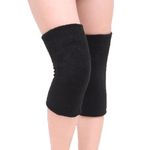 Winter Warm Thicken Knee Brace Knee Warmers Compression Sleeve Support for Women Men, Breathable Thermal Cotton Leg Warmer Knee Pads Protector for Cycling Skiing Arthritis Dance, 1 Pair (Black)