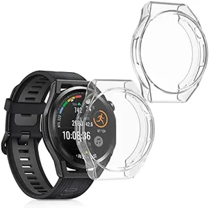 kwmobile Case Compatible with Huawei Watch GT Runner Case - 2X TPU Silicone Fitness Tracker Cover - Transparent