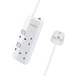 PARTH 2 Gang Surge Protected Extension Lead 5m Plug Extension Socket with Switches 5 Metres Extra Long Cable 2 Way Wall Mountable Power Strip 13A Fused UK Plug Heavy Duty Extension Cord…