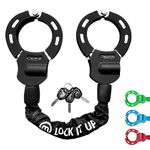 Mezelon Electric Scooter Lock, 8mm Chain Lock Bike Locks Heavy Duty Anti Theft with 3 Keys for E-Bike/Electric Scooters