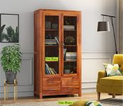 Varsha Furniture Solid Wood Book Shelf for Home Library | Shelves | Book Racks | Cabinet Storage for Kitchen, Home & Office | Sheesham Wood Bookcase (Honey Finish)