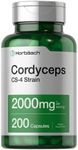 Cordyceps Capsules | 2000mg | 200 Count | Non-GMO Mushroom Supplement | Cordyceps Sinesis | by Horbaach