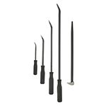 RM Tools 5 Piece Pry Bar Set – 8, 12, 18, 24-Inch Bars with Oversized Handles, Comes with 16-Inch Solid Steel roll Type pry bar - Perfect for Nail-Pulling, Lifting, Prying & Moving Objects