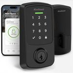Kwikset Aura Reach Smart Lock Matter and Bluetooth Enabled Keyless Entry Door Lock Deadbolt, Proximity Wakeup, Geofence Auto-Unlock Matte Black