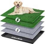 Dog Grass Pad with Tray Extra Large 47.6‘’x29.2'',Portable Dog Litter Box with 2 Pcs Replacement Artificial Grass & Washable Reusable Training Puppy Pee Pads,Grass Pad for Dogs Potty