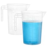 WUWEOT 2 Pack 125oz Measure Pitcher, Large Plastic Mixing Pitcher, US Conversion Chart, Food Grade Graduated Measuring Cup for Lawn Pool Chemicals Home Hobbies Motor Oil Fluids Cooking