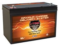 VMAX MR127-100 12V 100Ah AGM Deep Cycle Marine Battery compatible with Minn Kota Endura Max 55 Hand Control 12V 55lb Trolling Motor