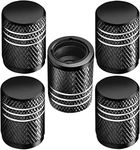 LALOCAPEYO 5 PCS Tire Valve Stem Caps for Car Tire Cap Corrosion Resistant Leak-Proof Premium Alloy Universal fit for Car Bike Truck Motorcycle (Black)