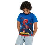 Marvel Spiderman by Wear Your Mind Boy's Regular T-Shirt (DSM0115.10_Royal Blue 5-6Y)