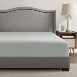 Comfort Spaces Coolmax Moisture Wicking Fitted Sheet ONLY Super Soft, Fade Resistant, All Elastic Deep Pocket Fits Up to 16" Mattress - Warm Weather Cooling Sheets for Night Sweats, Cal King, Grey