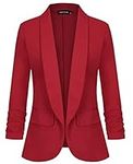 MINTLIMIT Women Casual Blazer Open Front Jacket Suit Work Office Tops Loose Tailored Tops,Red,L