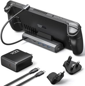 JSAUX Docking Station & 100W Charger for ROG Ally/Steam Deck/Legion Go/MSI Claw, 6-in-1 Steam Deck Dock with HDMI 4K@60Hz, Gigabit Ethernet, 3 USB-A 3.0-HB0603