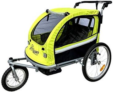 Booyah Strollers Double Child Baby Bike Bicycle Trailer, Jogger, Stroller with Suspension (Green)