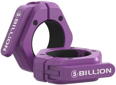 Olympic Barbell Clamps 2 inch Barbell Clips (Pair) Barbell Collars for Secure Weightlifting Quick Release Weight Clips for Bars with Anti-Slip TPR Lining at Home or Gym Clips Purple