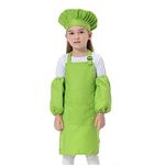 Cooktaitai Kids Apron And Chef Hat And Sleeves Set Children Chef Apron Cute Girls Boys For Cooking Baking Painting