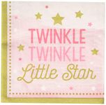 Creative Converting PC322251 Party Pink Twinkle Little Star 2-Ply Lunch Napkins-16 Pcs, Tissue, Multicolor