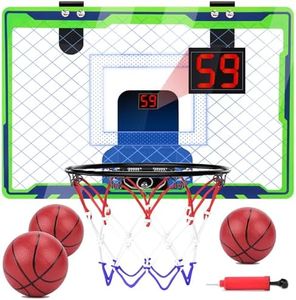 NEXBOX Mini Over The Door Basketball Hoop Indoor for Kids, Small Office Basketball Hoop with Scoreboard, Sports Toys for Boys Age 4-7 8-12 Year Old, Birthday Ideas Gifts