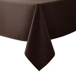 Biscaynebay Textured Fabric Tablecloths 70 X 120 Inches Rectangular, Brown Water Resistant Tablecloths for Dining, Kitchen, Wedding and Parties etc. Machine Washable