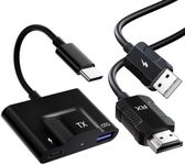 USB C Wireless HDMI Transmitter and Receiver, Plug & Play Wireless HDMI Extender with PD 3.0 Port, Streaming Video and Audio to TV/Monitor/Projector from Laptops/Phones/Tablets
