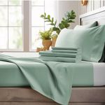 Bamboo Bay 4 Piece Twin Sheets Set - 100% Viscose Made from Bamboo Sheets Twin Size Bed - Ultra Soft Cooling Sheets for Hot Sleepers - Breathable Twin Bed Sheets Set Fits Up to 16" Deep Pocket - Sage