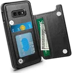 HianDier Wallet Case for Galaxy S10E Slim Protective Case with Credit Card Slot Holder for Men Flip Folio Soft PU Leather Magnetic Closure Cover Case for Samsung Galaxy S10E 5.8 Inches, Black