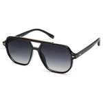 SOJOS Retro Trendy Aviator Polarized Sunglasses Men Women Vintage 70s Square Stylish Frame Sun Glasses SJ2283 Black Grey Lens