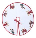 HOME HEART 24 INCH Round Cotton Sturdy Duck Fabric Angel Applique Christmas Tree Skirt (5703S)