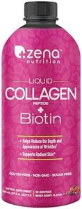 Zena Liquid Collagen + Biotin, 2500mg of Bioactive Collagen Peptides and 5000mcg Biotin, Verisol Formula, Hair, Skin, Nail and Joint Support, Grass-Fed, Non-GMO, Mixed Berry Flavor, 90 Servings