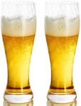 GLASKEY Crystal Beer Glasses Set of 2, 15.5oz Beer Pint Glasses with Thread of Screw,Craft Wheat Beer Glass,Premium Pilsner Glasses,IPA Bar Glasses,Classic Beer Cups,Great Gift Idea