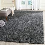 Carpetify Shaggy Carpet Plain Fur Rectangular Rugs For Bedroom Living Room 3X5 Feet Microfiber 2 Inch Pile Height Modern Interior Mats Dark Grey Color