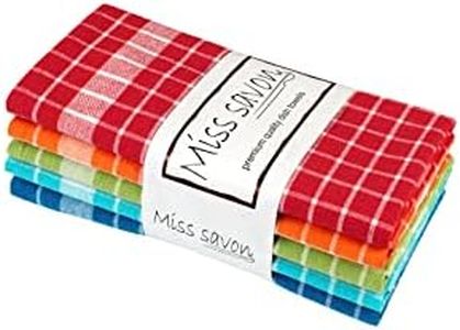 Miss Savon Torchon Cuisine - Lot de 5 Torchons de Cuisine 100% Coton Serviettes de Cuisine Torchons à Vaisselle de Qualité Supérieure Certifié Oeko-TEX® Chiffons en Coton Durables et Super Absorbants