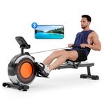 Dripex Rowing Machines for Home Use, Rowing Machine Max 350 LBS, Magnetic Rower with 16 Levels of Workout Resistance, Dual Slide Rail, Bluetooth App Supported, LCD Monitor,Row Machine for Gym Exercise