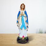 Newven PolyMarble 1 Feet Lourdh Mary Showpiece Idol Catholic Wall Decorative Christian Statues Figurine Home Decor Craft House Warming for Living Room (Multicolored, 30 cm X 10 cm X 10 cm)