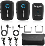 Saramonic Blink500 T2 Wireless Lavalier Microphone for Cameras Camcorder,Noise Cancellation,328ft Range,12H Battery Life,Clip-on Lapel Mic for Video Recording Interview YouTube Live Streaming