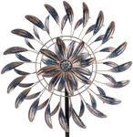 DREAMYSOUL Large Wind Spinners Outdoor, 65 * 1 7 Inches Kinetic Wind Sculptures and Spinners, Metal Yard Art Wind Spinner for Yard and Garden Outside Patio Lawn Decor (Cooper with Blue Splashes)