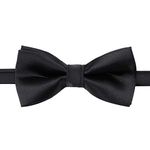 Silk Bow ties for Kids Boys - Adjustable Pre Tied Bowties for Toddler Baby (Black）