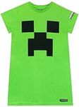 Minecraft Girls' Creeper Nightdress Green Size 10