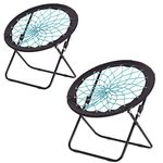 CampLand Bunjo Bungee Dish Chair-Versatile Folding Chair with Fun Bouncy Design-for Room Garden Dorm Rooms and Lounging in Living Rooms Set of 2pcs