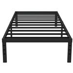 Upcanso 16 Inch Twin XL Bed Frames, Metal Platform Twin XL Bed Frame with Storage, 2,500 lbs Heavy Duty Non-slip Steel Slats Support, Easy Assembly Mattress Foundation, Black