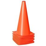 12 inch Traffic Cones – 10 Pack of Field Marker Cones for Outdoor Activity & Festive Events (Orange)