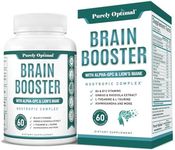 Purely Optimal Brain Supplement for Memory and Focus - Nootropic Support with Lion’s Mane, Alpha-GPC, Ginko Biloba, & Bacopa Monnieri - 60 Capsules