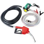 OULUTO 12V 260W Diesel Transfer Pump Kit 45L/min Fuel Transfer Pump with Auto Shut-off Nozzle and Hoses, Oil Transfer Extractor Pump With Copper Motor