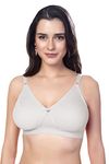 SIMONI Cross Fit Polycotton Non-Wired Non-Padded Full Coverage Cups Bra, Comfortable Everyday T-Shirt Bra for Women and Girls (Grey, 38D)