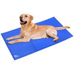 himaly Dog Cats Cooling Mats, Foldable Self Gel Cooling Pillow Pad, Non-slip Pet Beds Sleeping Mattress Summer, L 20 * 36 inch/ 50 * 90cm Blue