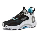 AND1 Scope Basketball Shoes for Women and Men, Mid Top Indoor or Outdoor Basketball Sneakers, Size 6 to 17.5 Women and 4.5 to 16 Men - Pink, Red, or White, Black/White/Light Blue, 11 Women/9.5 Men